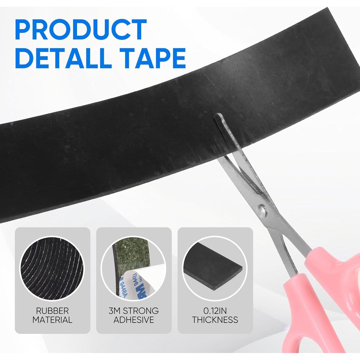 Tira de goma neopreno autoadhesiva VOCOMO 2.54cm x 0.32cm x 1.01m