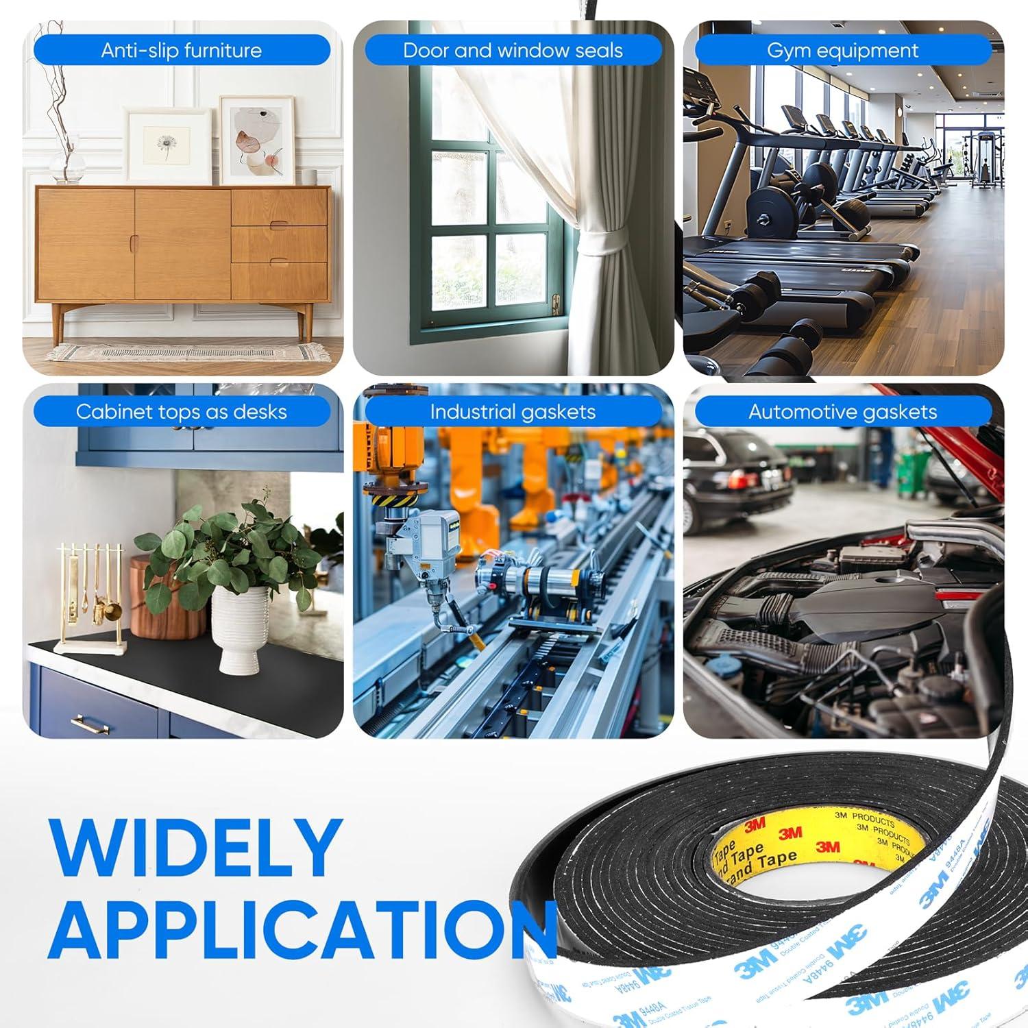 Tira de goma neopreno autoadhesiva VOCOMO 2.54cm x 0.32cm x 1.01m