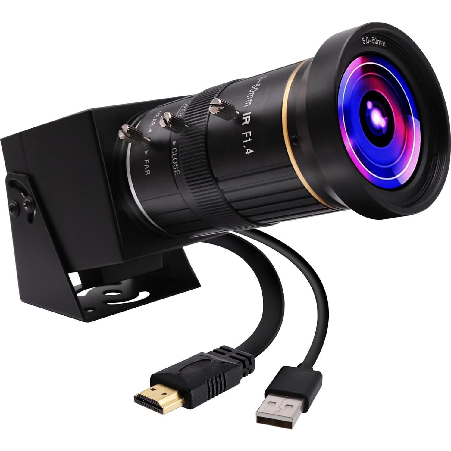 Cámara USB HDMI 4K ELP con Zoom Manual 2.8-12mm
