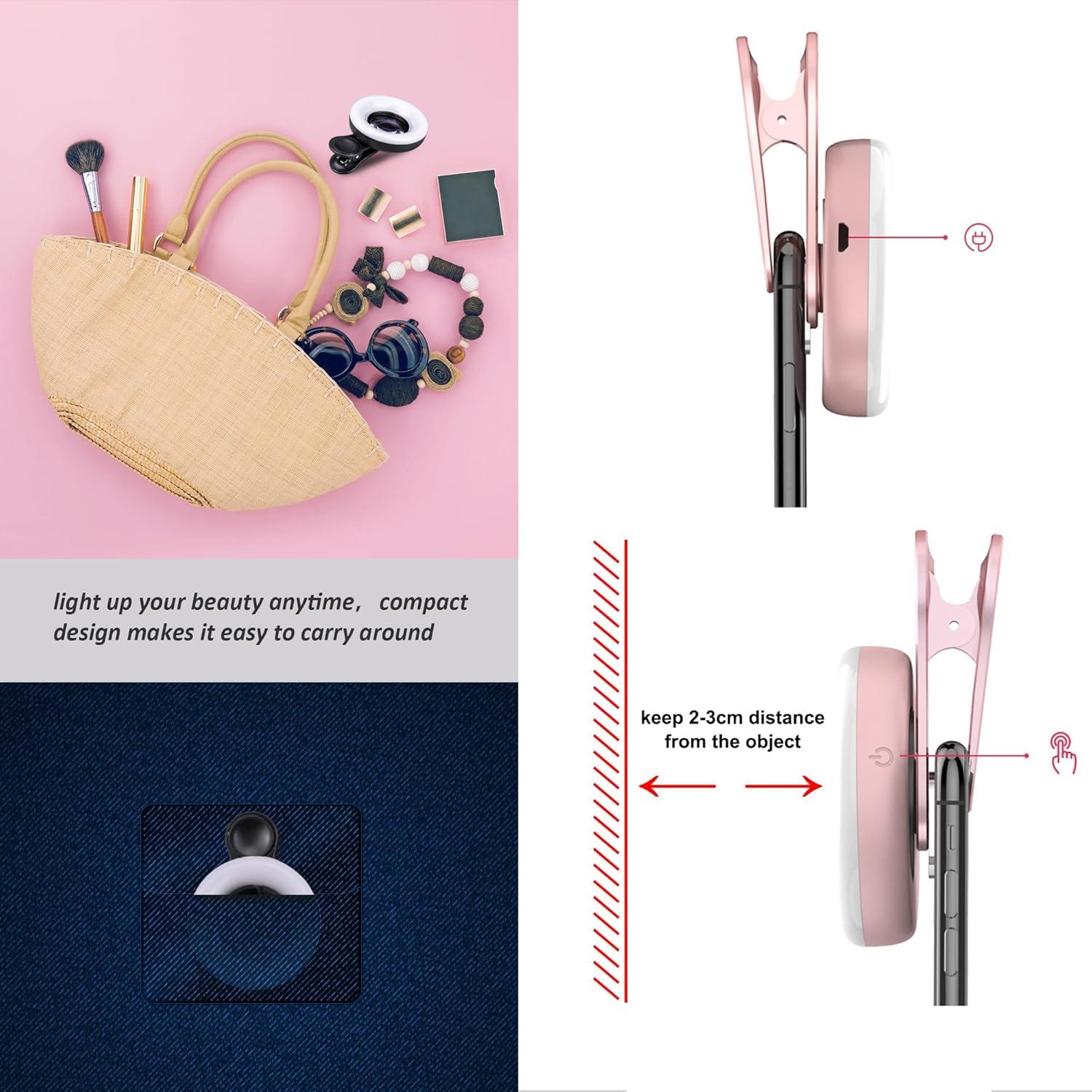 Lente Macro YZZY con Luz de Anillo para Smartphone - Negro