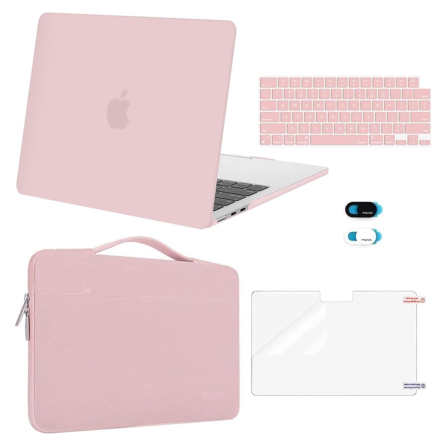 Funda MOSISO para MacBook Air 13.6" M4 M3 M2 Rosa Bebé
