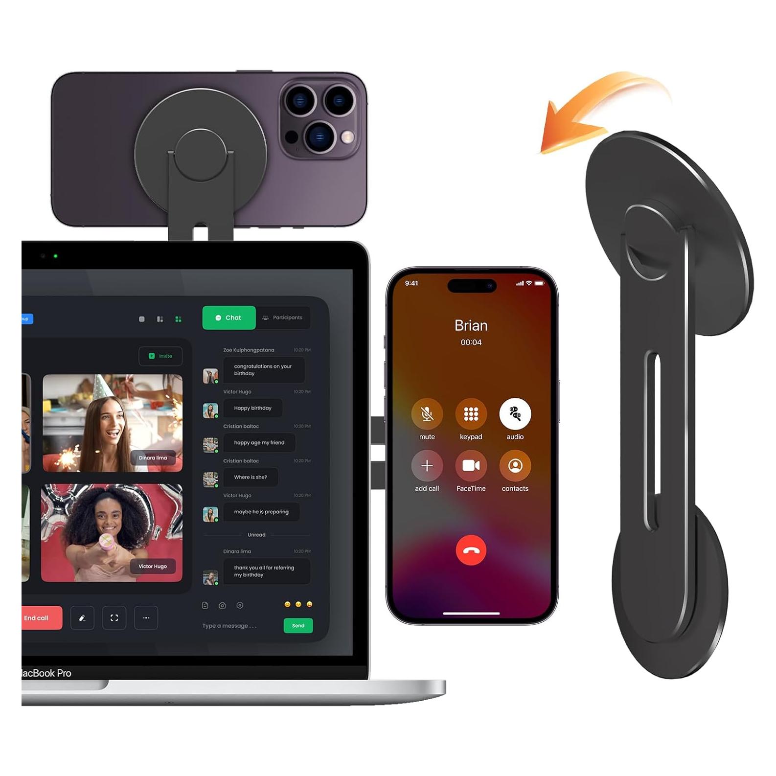 Soporte Magnético para Laptop y Teléfono CloudValley, Negro