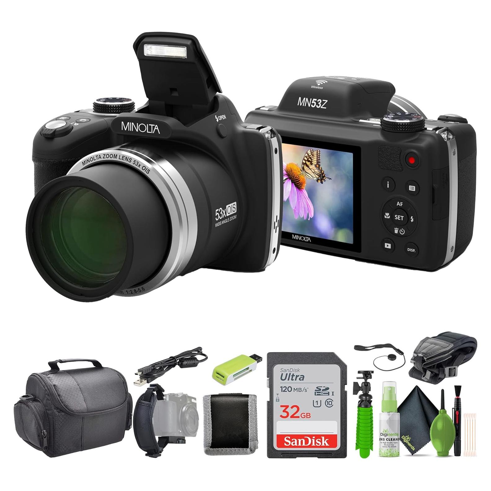 Cámara Digital Minolta MN53Z 16 MP 1080p FHD 53x Zoom Negro