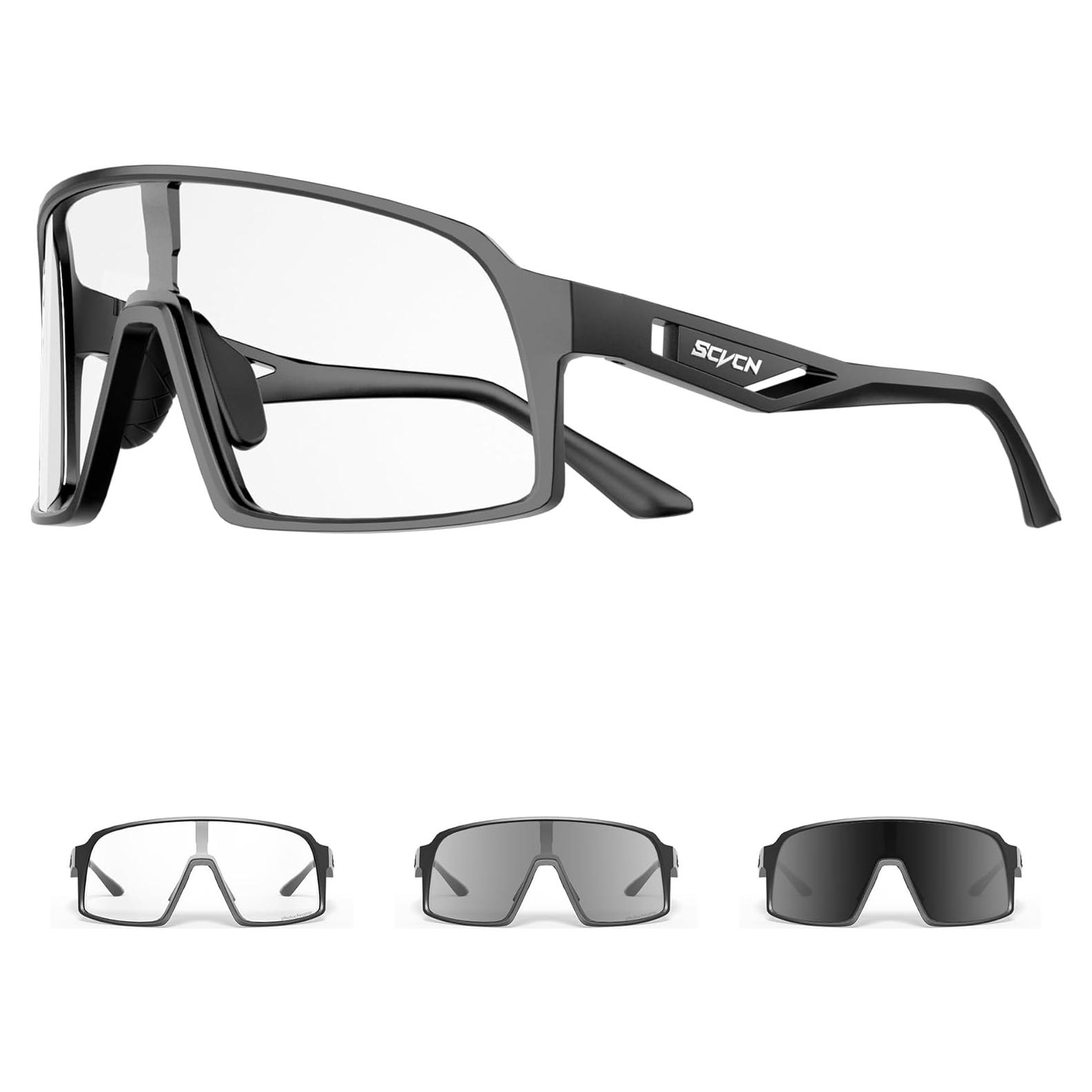 Gafas de Ciclismo Fotoquímicas SCVCN UV400 Negras