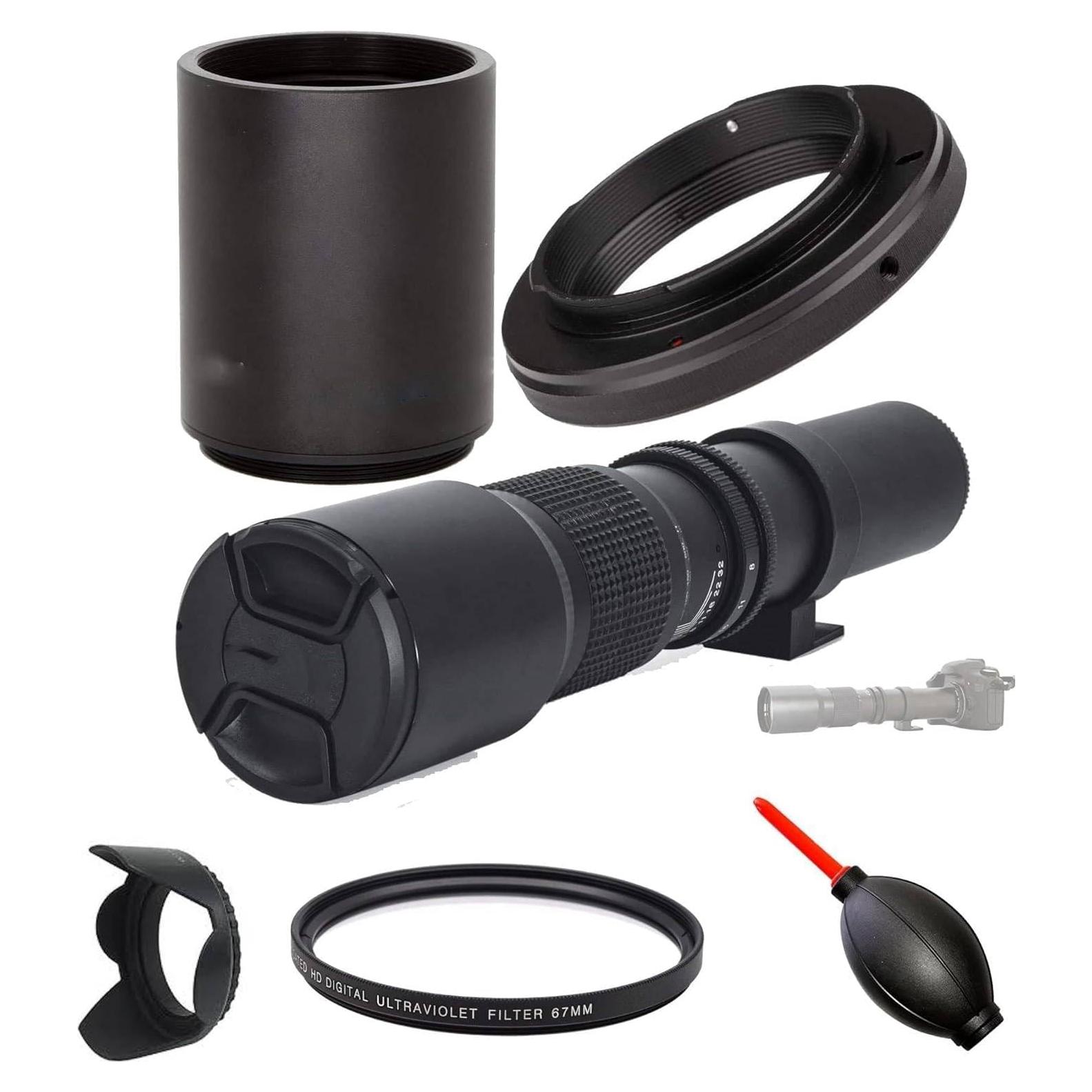 Lente Telefoto Zoom Manual OPTURA HD 500-1000mm f/8 para Canon M