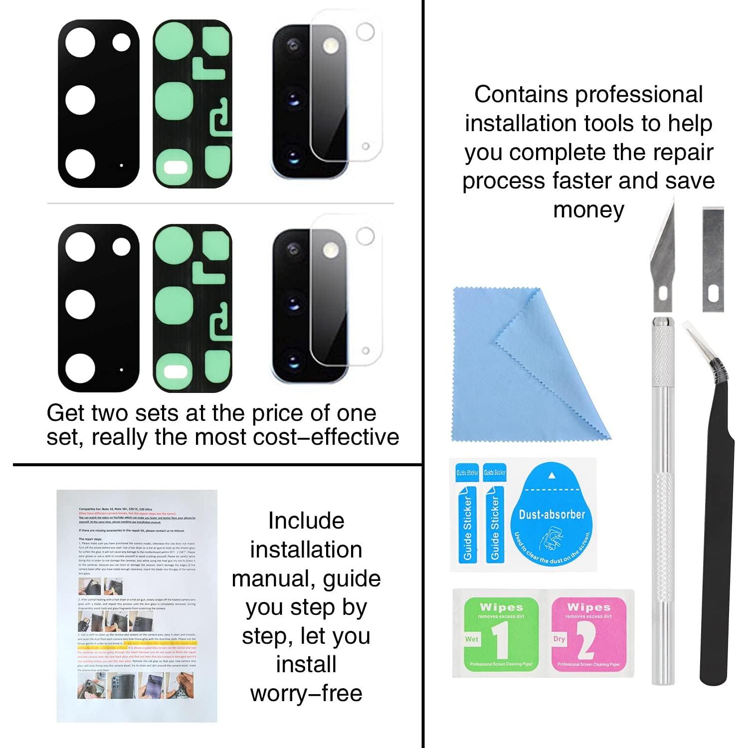 2 Piezas Cristal de Lente de Cámara ASDAWN para Galaxy S20