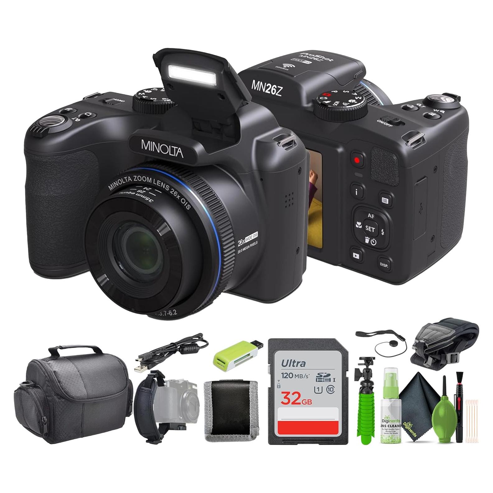 Cámara Digital Minolta MN26Z 20MP 26x Zoom FHD 1080p Negro