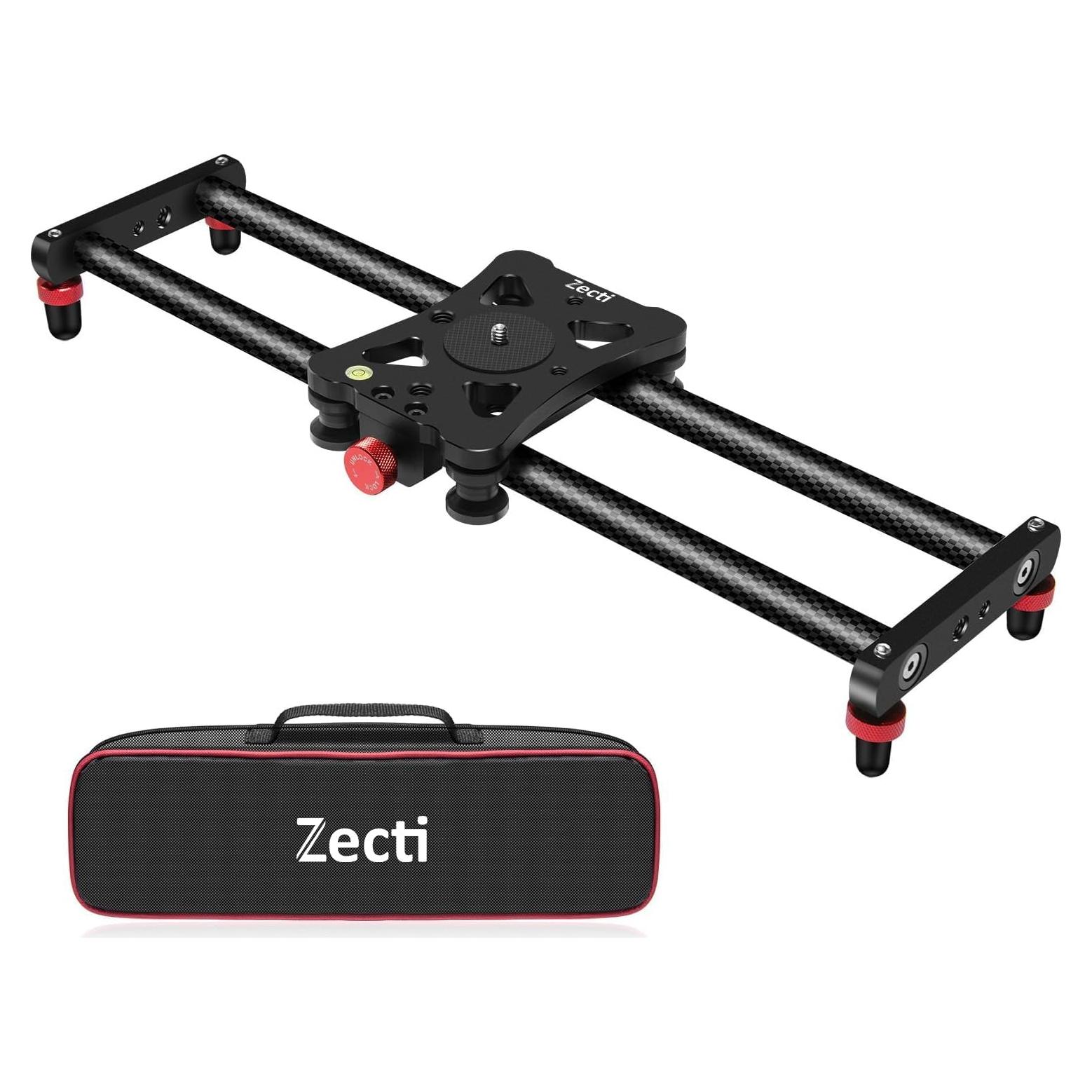 Slider de Cámara Zecti 40 cm Fibra de Carbono Estabilizador