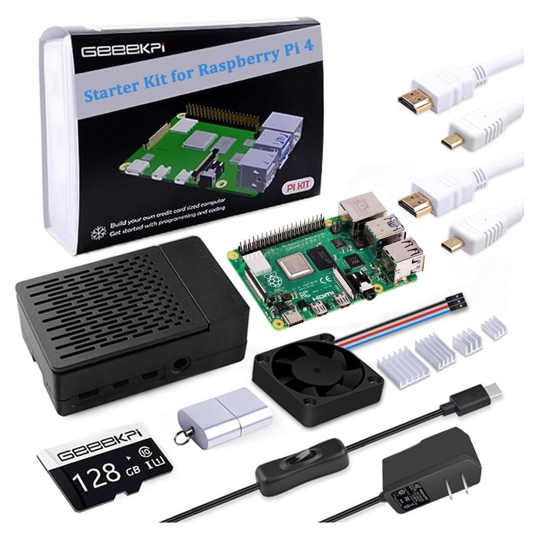 Kit de Inicio GeeekPi para Raspberry Pi 4B 8GB - 128GB SD