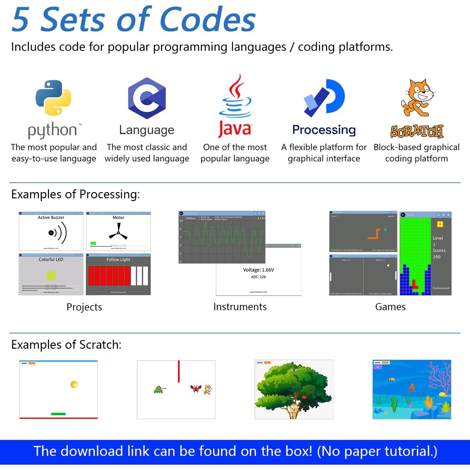 Kit de Proyectos FREENOVE para Raspberry Pi 5 y 400, 132 Proyectos