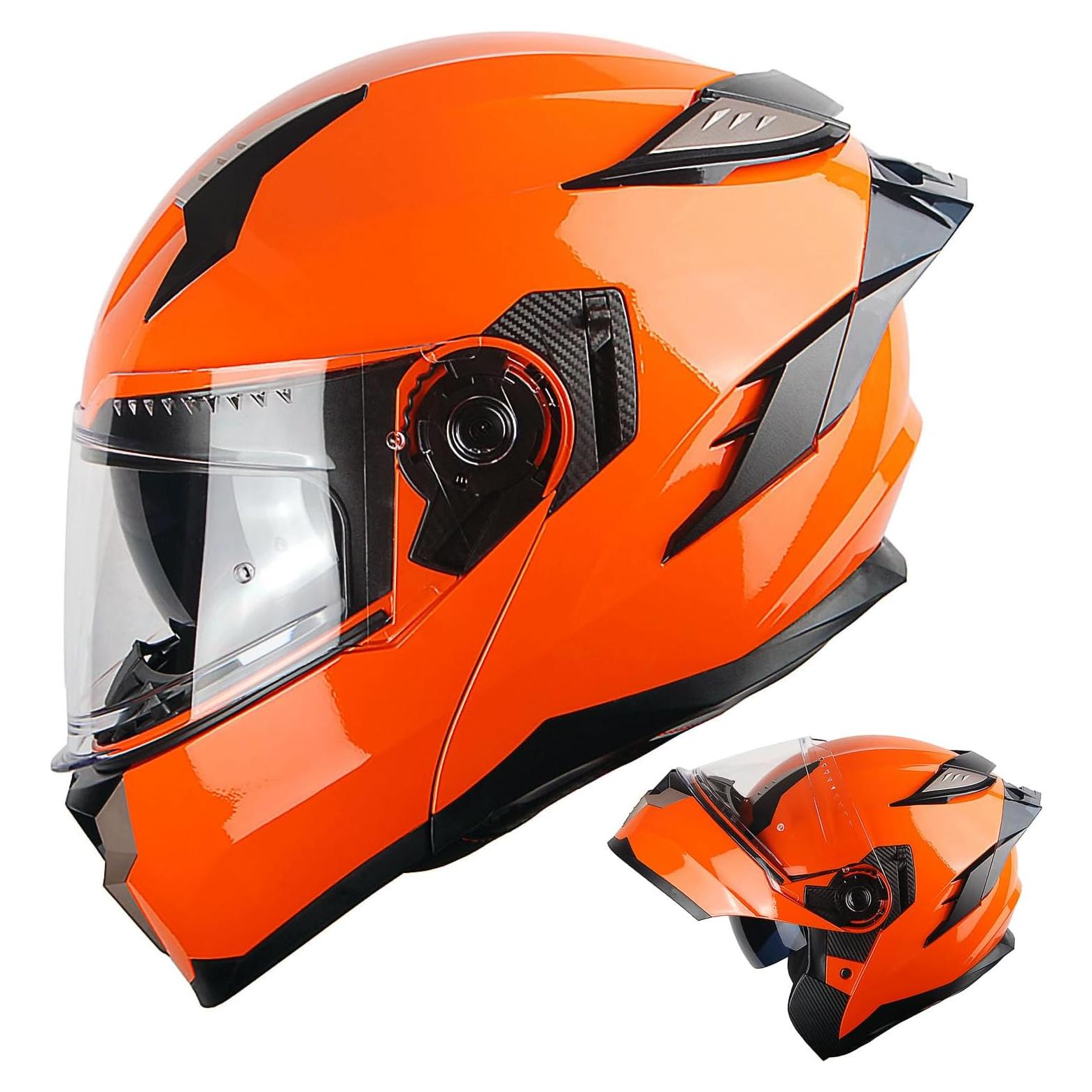 Casco Modular 1Storm HJA119 para Motocicleta Naranja