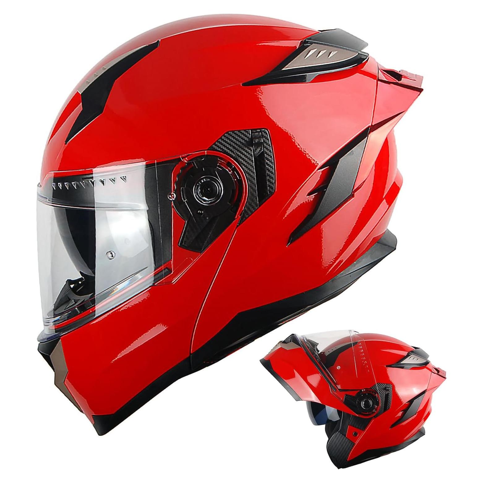 Casco Modular 1Storm HJA119 para Motocicleta XL Rojo