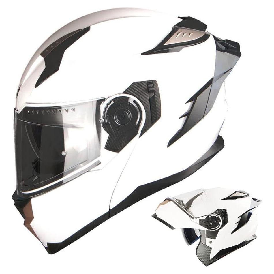 Casco Modular 1Storm HJA119 DOT Talla M Blanco Puro
