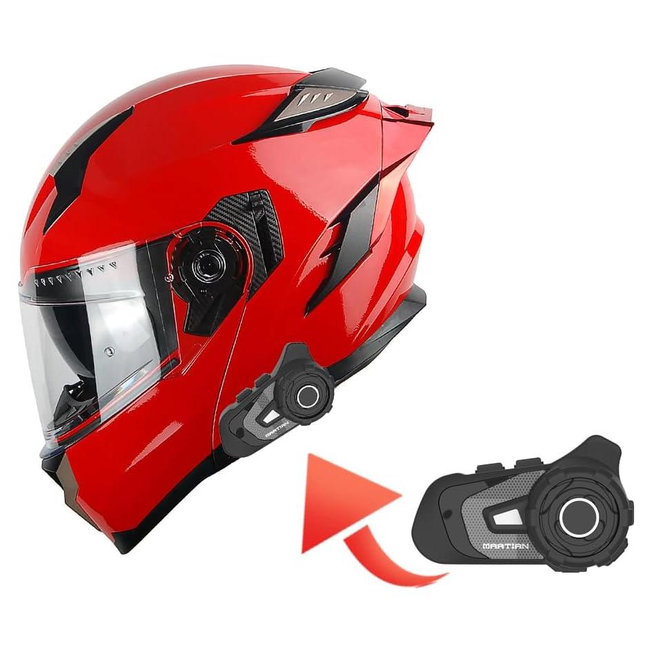Casco Modular 1Storm HJA119 Rojo Brillante con Bluetooth