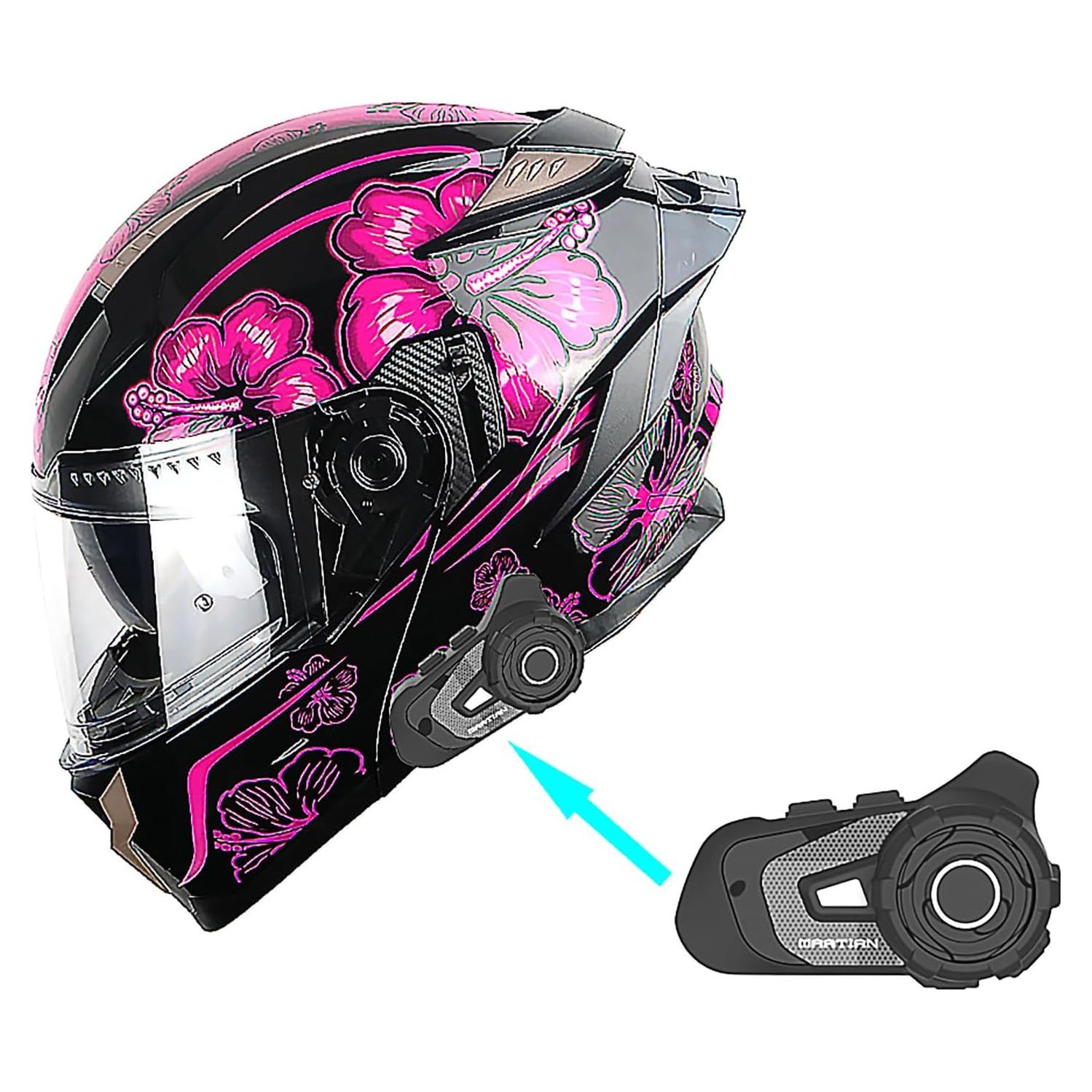 Casco Modular 1Storm HJA119 XL Doble Lente + Bluetooth Flor