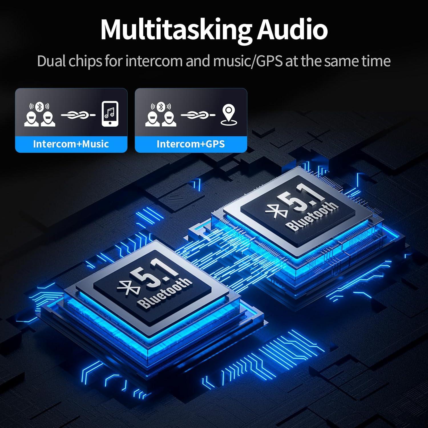 Auricular Bluetooth R16 Pro para Motocicleta 2KM Doble