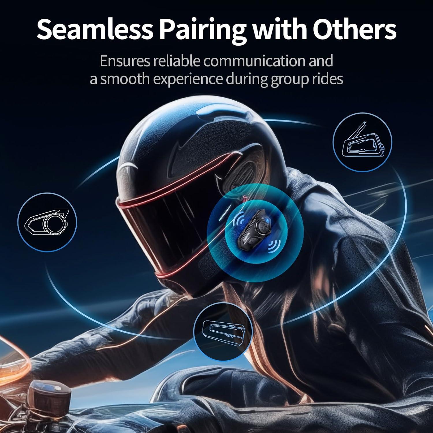 Auricular Bluetooth R16 Pro para Motocicleta 2KM Doble