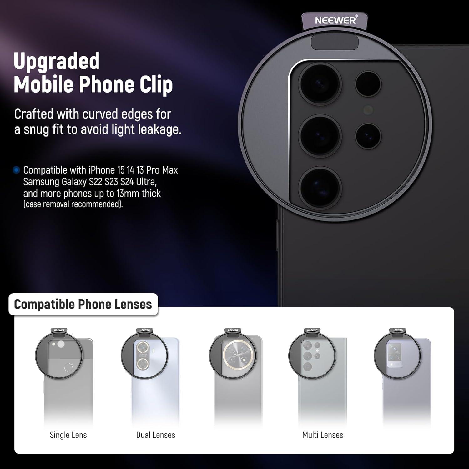 Filtro de Difusión Negra 67mm NEEWER 1/4 para Teléfono