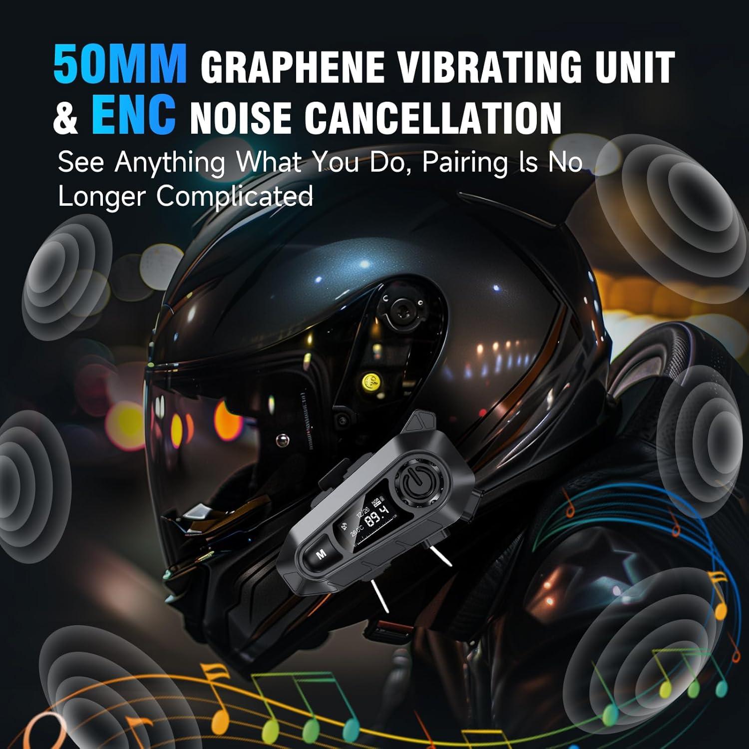 Auricular Bluetooth A1 TOUCH TWO para Casco Motocicleta IPX6