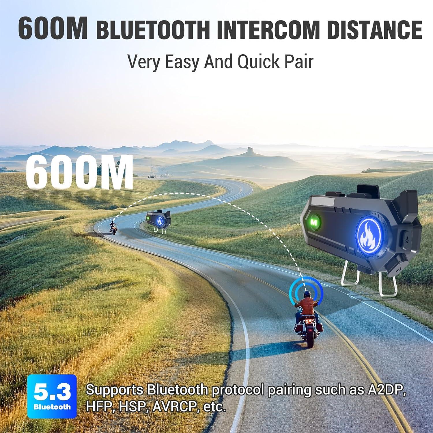 Auricular Bluetooth TOUCH TWO C9 para Casco Motocicleta