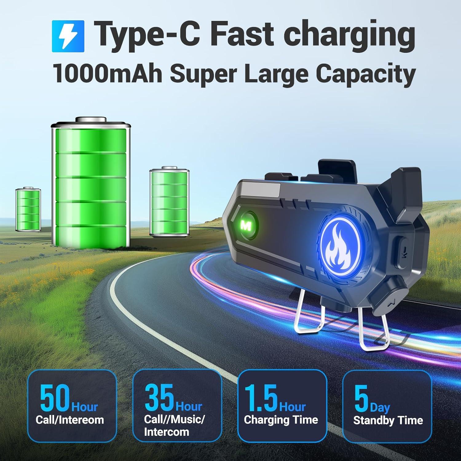 Auricular Bluetooth TOUCH TWO C9 para Casco Motocicleta