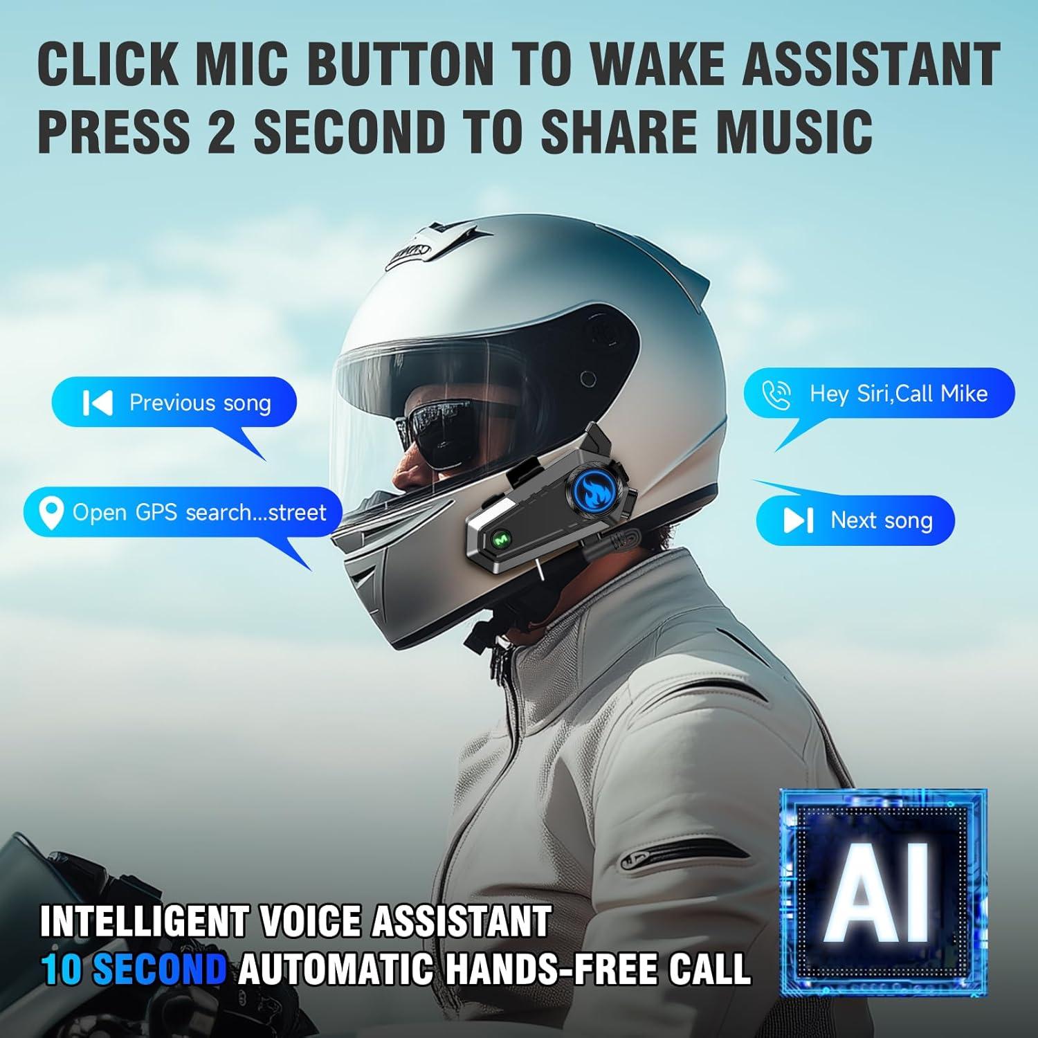 Auricular Bluetooth TOUCH TWO C9 para Casco Motocicleta