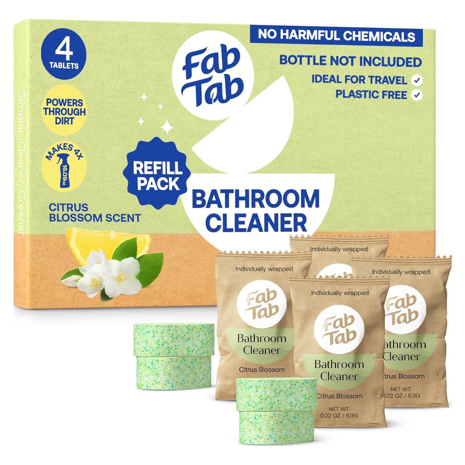 Tabletas de limpieza ecológicas FabTab para baño - 4 unidades
