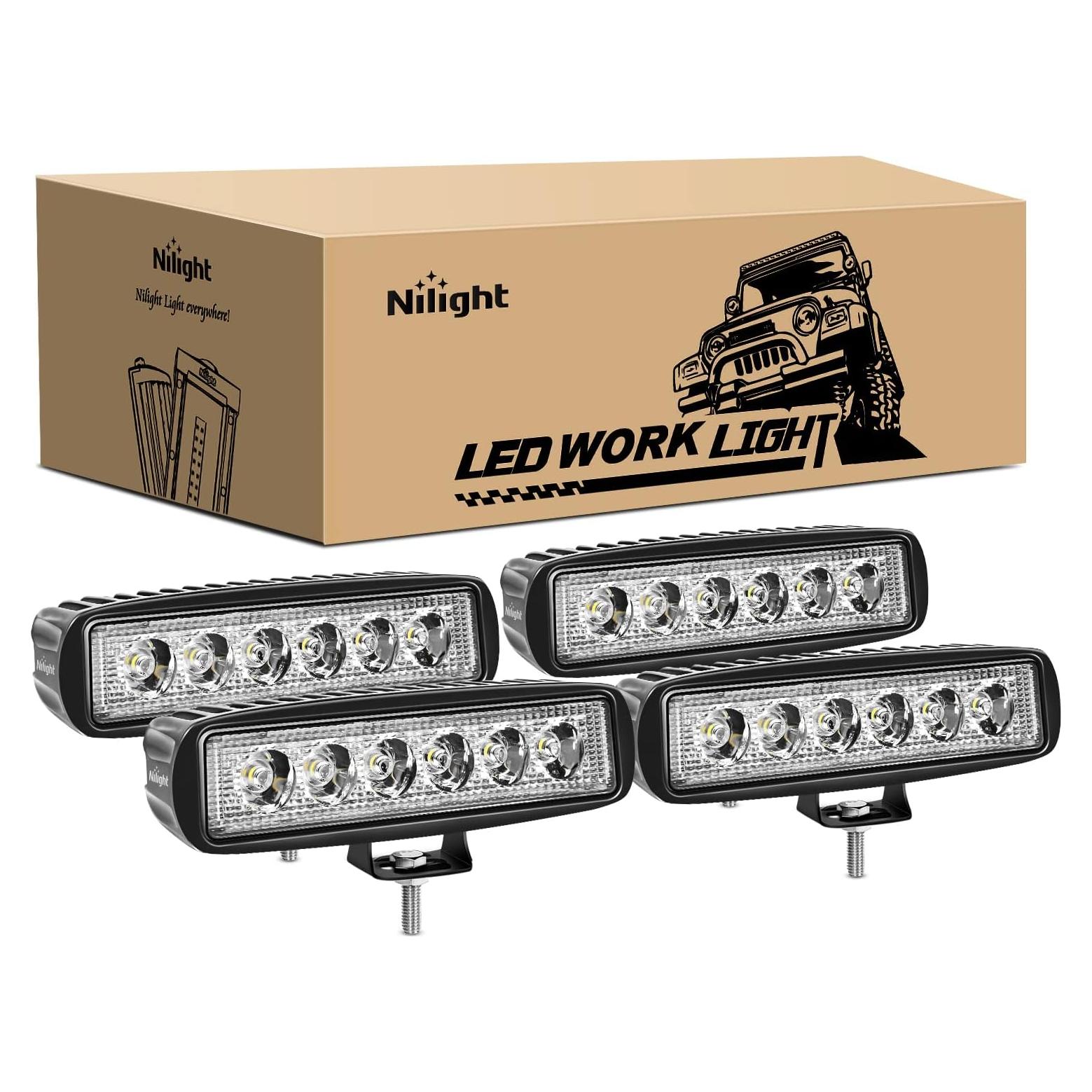 Luces LED Nilight 15019S-D 4PCS 18W Impermeables Off Road