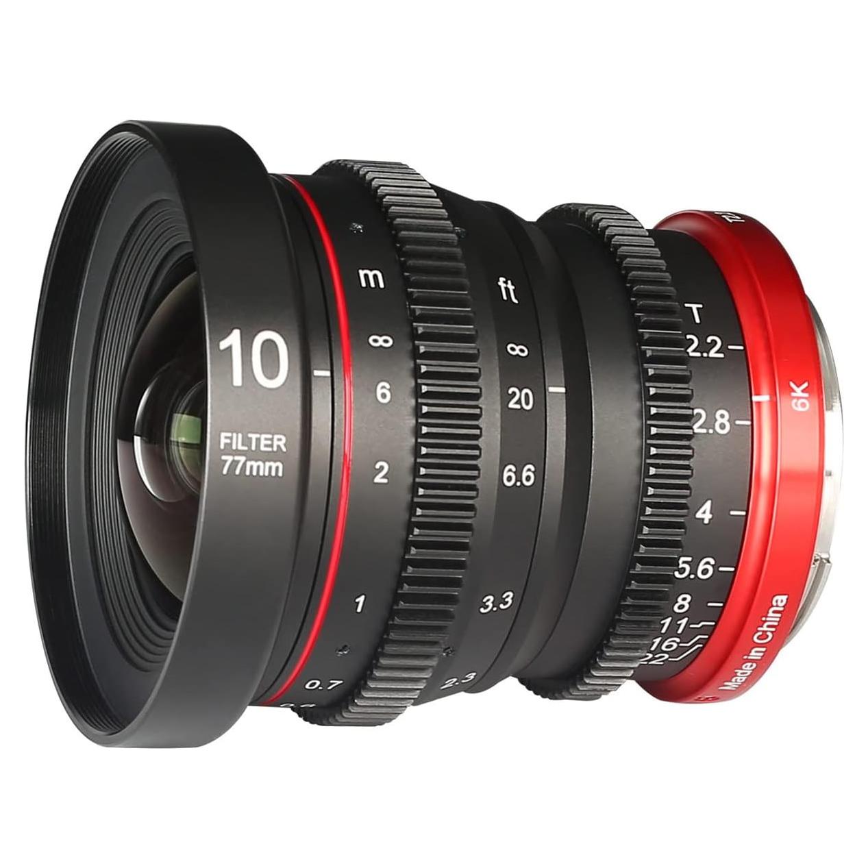 Lente Prime Cine Meike 10mm T2.2 RF para Canon APS-C