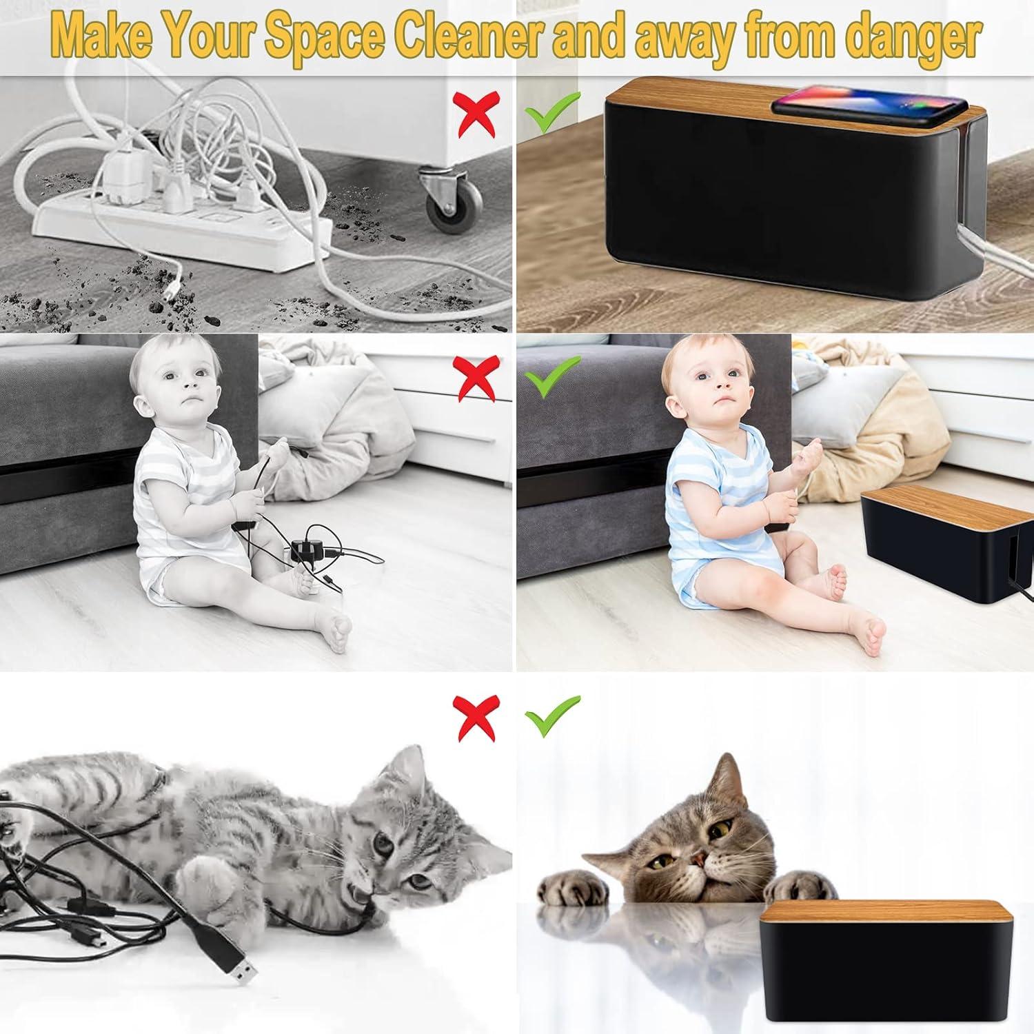 Caja de Gestión de Cables YUANYE 2 Paquetes con Clips