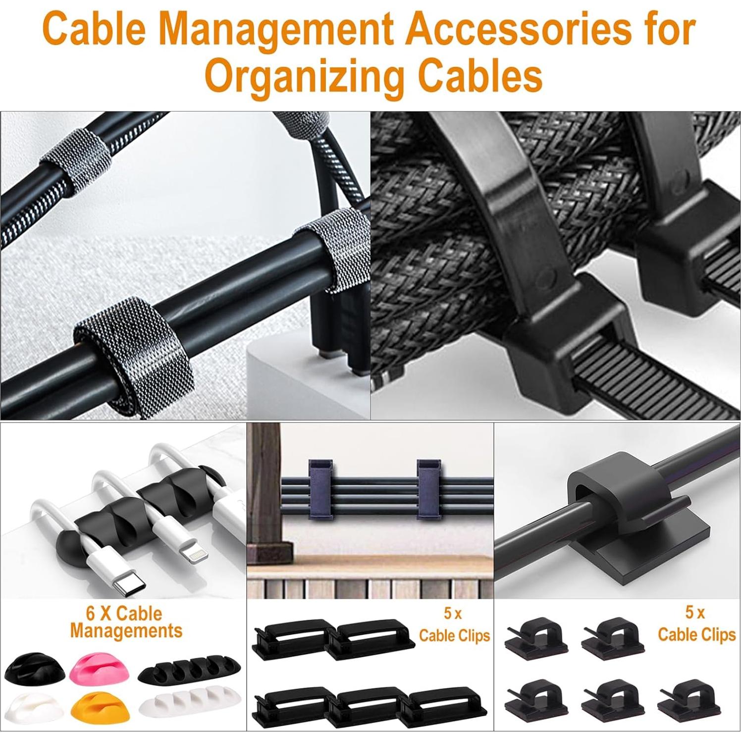 Caja de Gestión de Cables YUANYE 2 Paquetes con Clips