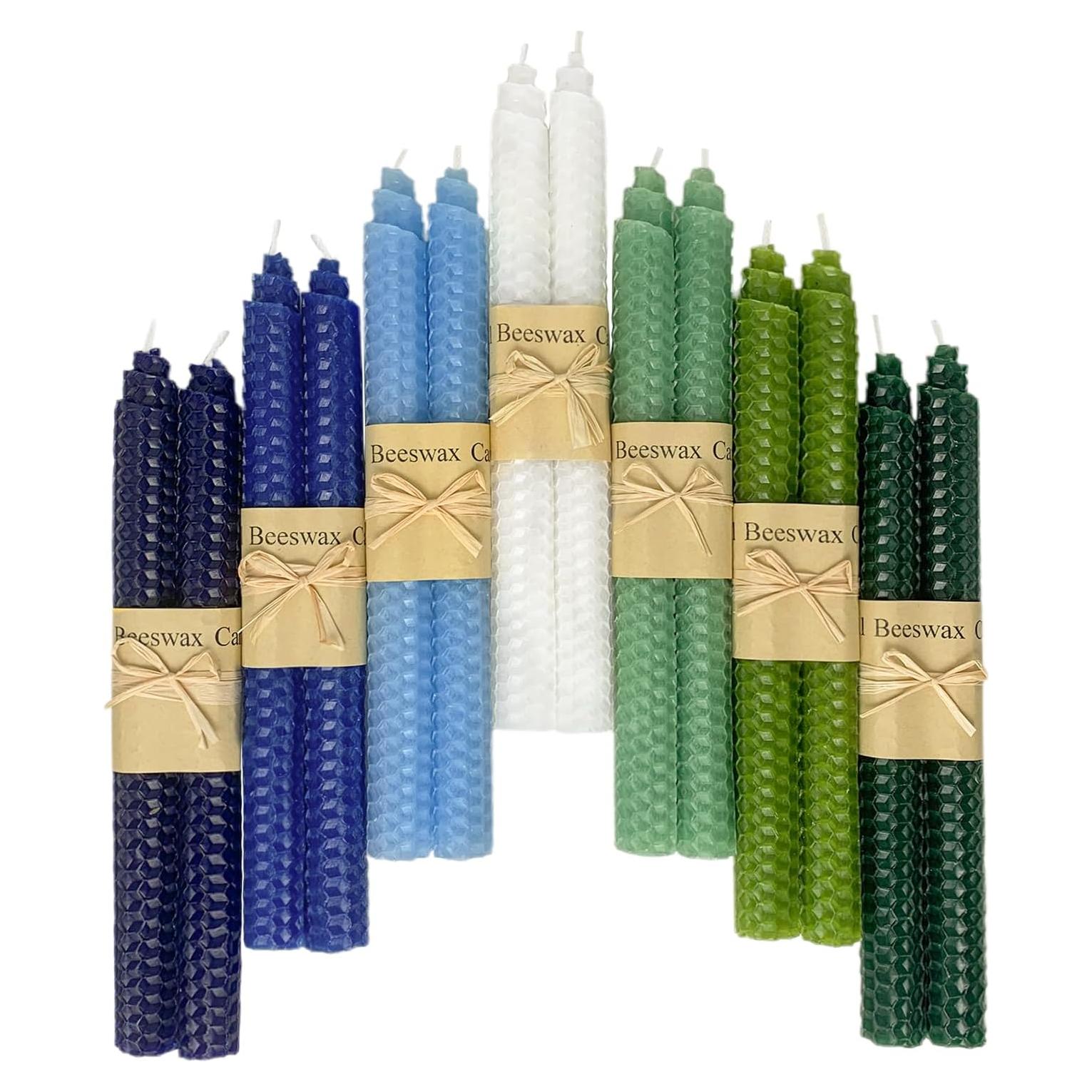 Velas de Cera de Abeja Natural Lacaser - Paquete de 14 Varitas 22.86 cm