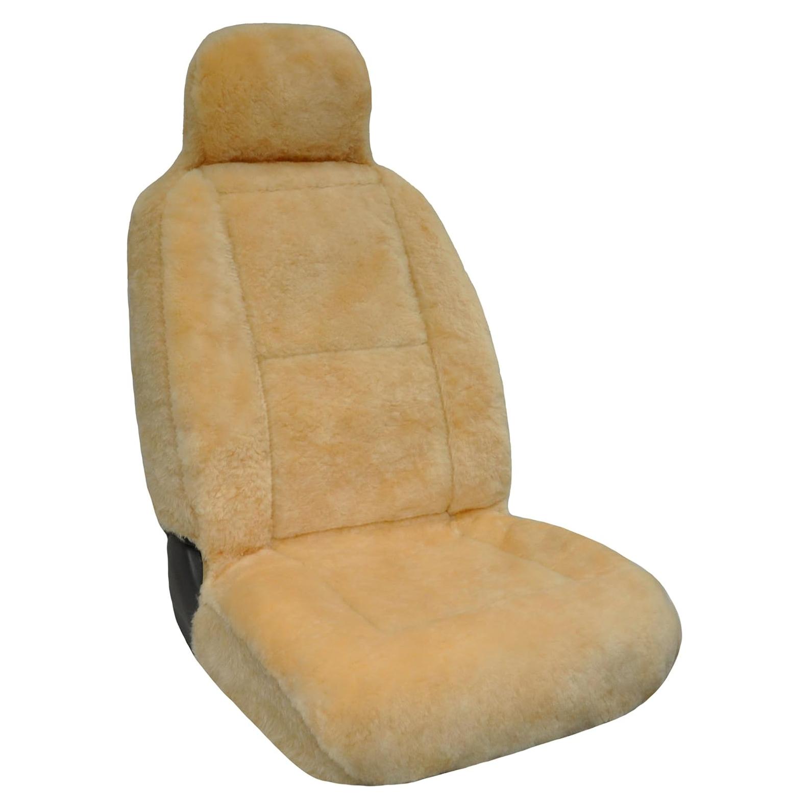 Cubierta de Asiento de Coche Eurow de Piel de Oveja Beige 142x58cm