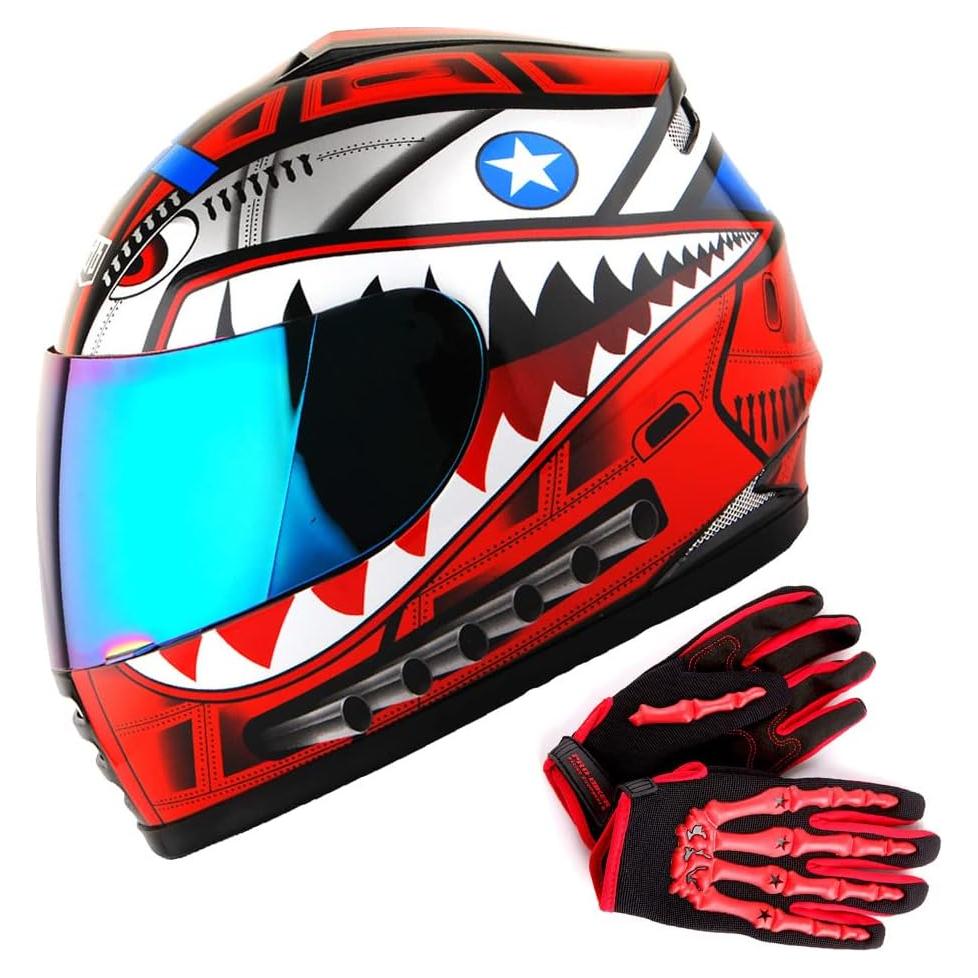 Casco Infantil WOW HKY-B15 + Guantes MX + Talla S