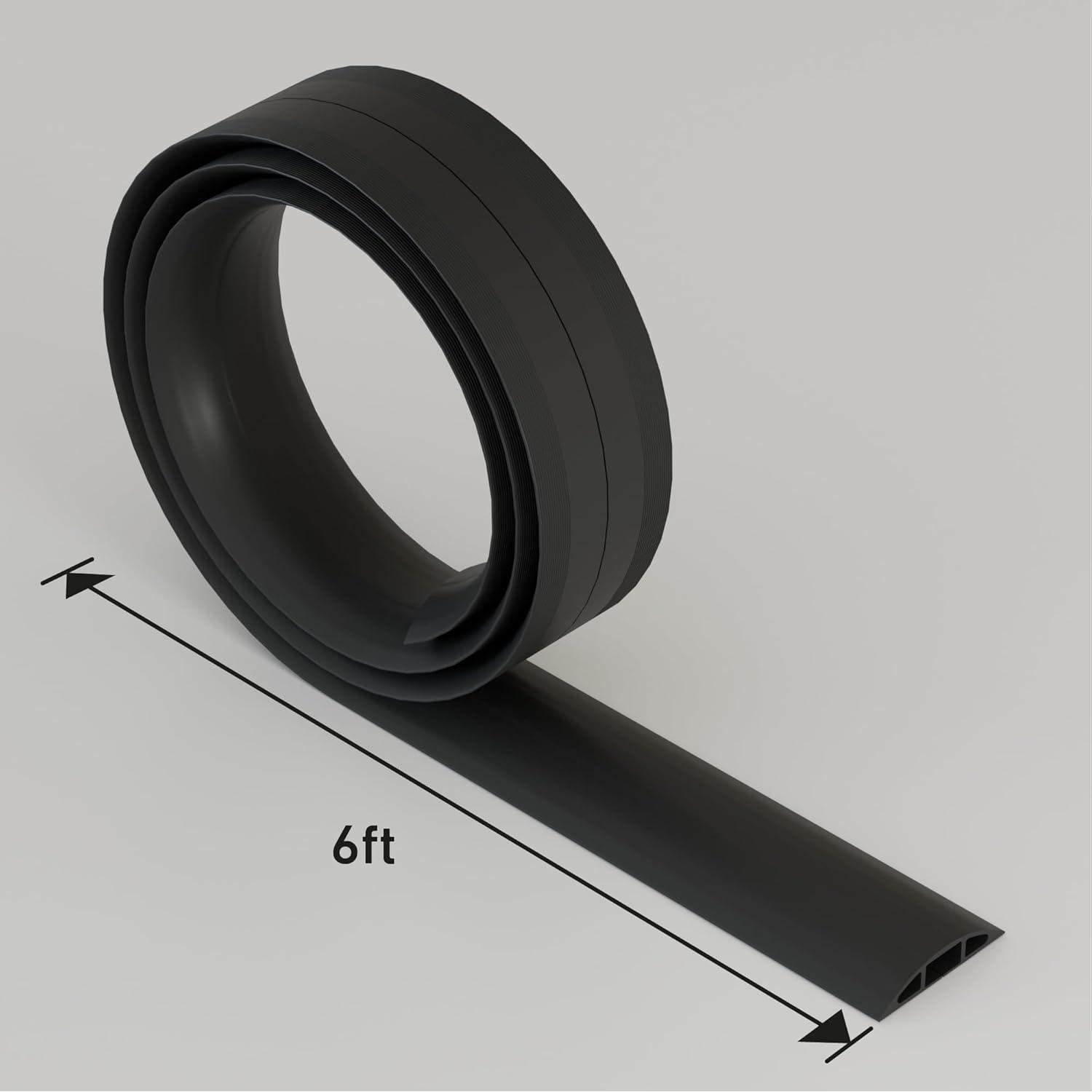 Cubierta de Cable de Suelo D-Line 6 Pies Negra Antideslizante