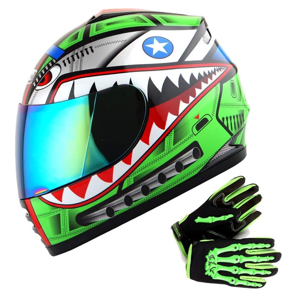 Casco Integral WOW HKY-B15 para Jóvenes + Guantes MX