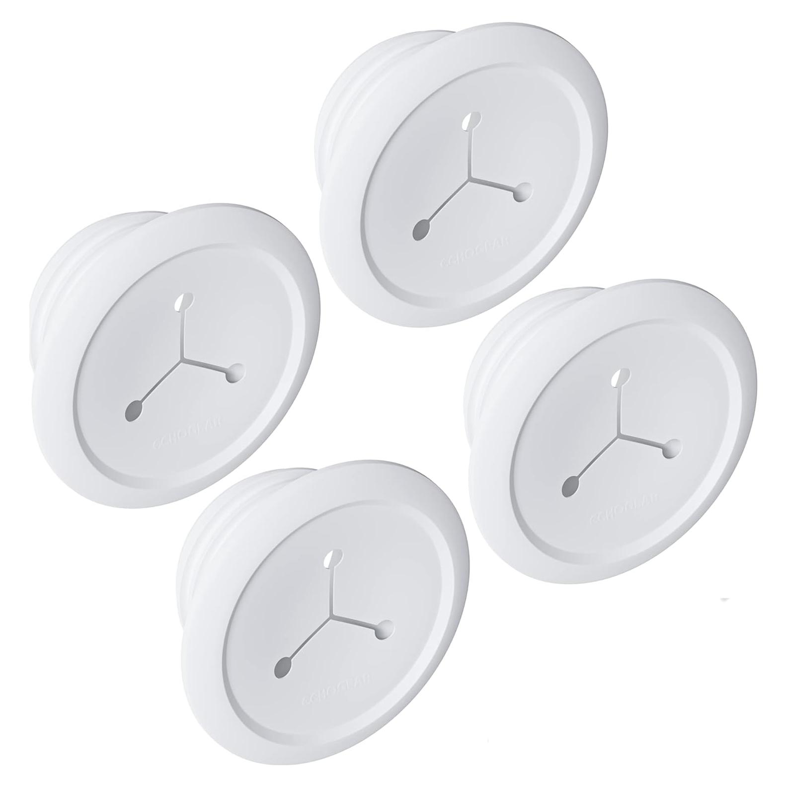 Ocultadores de Cables ECHOGEAR - Paquete de 4 Blancos