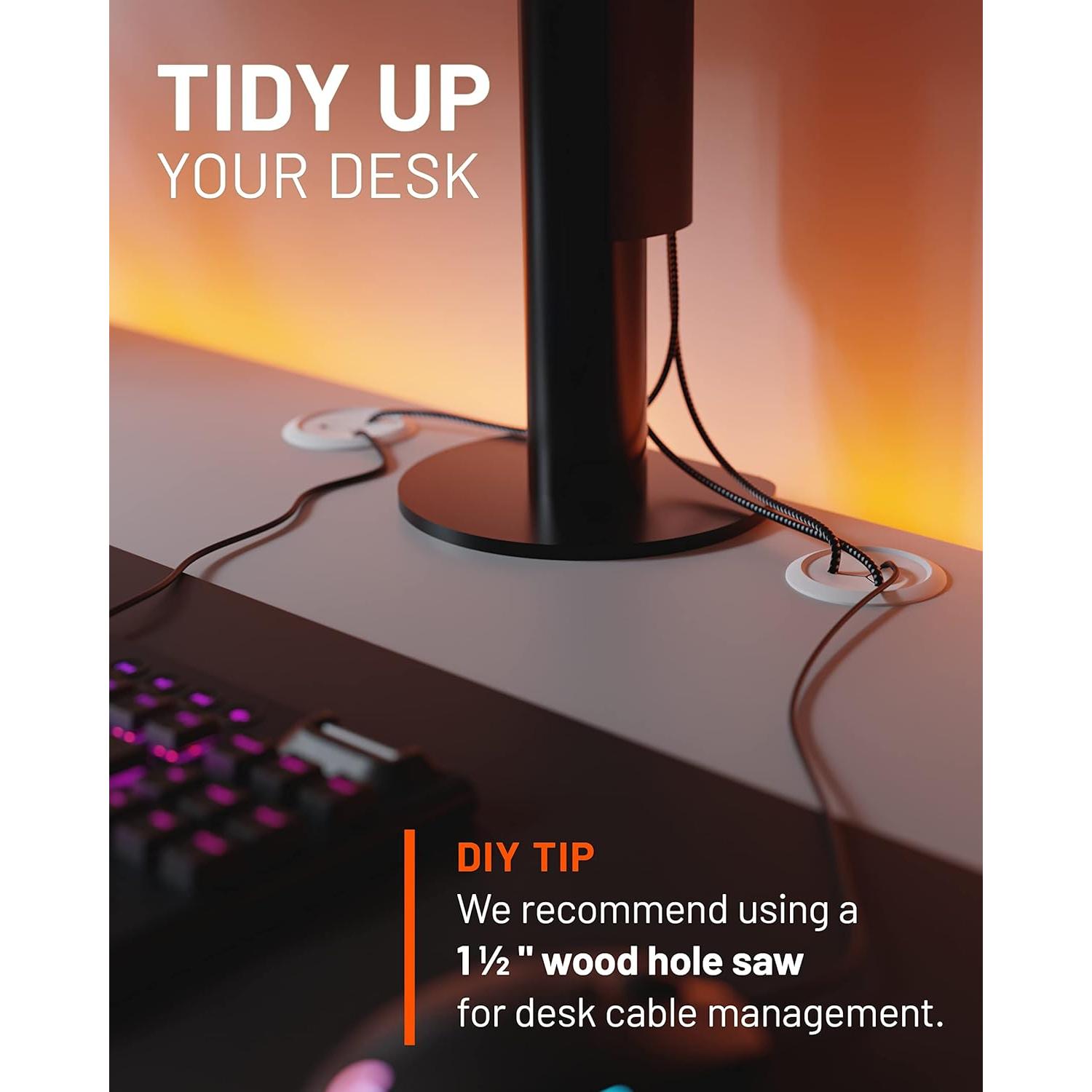 Ocultadores de Cables ECHOGEAR - Paquete de 4 Blancos