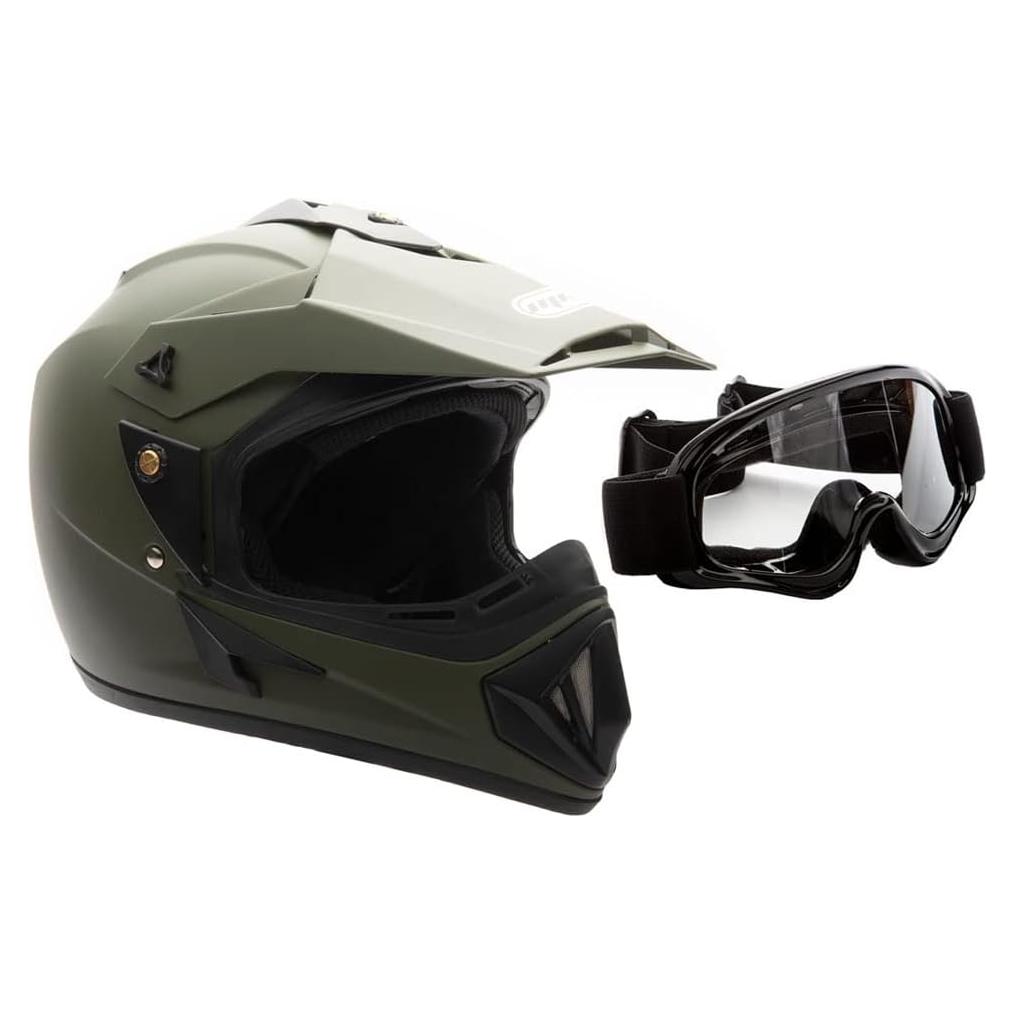 Casco MMG Off Road para Adultos Azul Brillante con Gafas