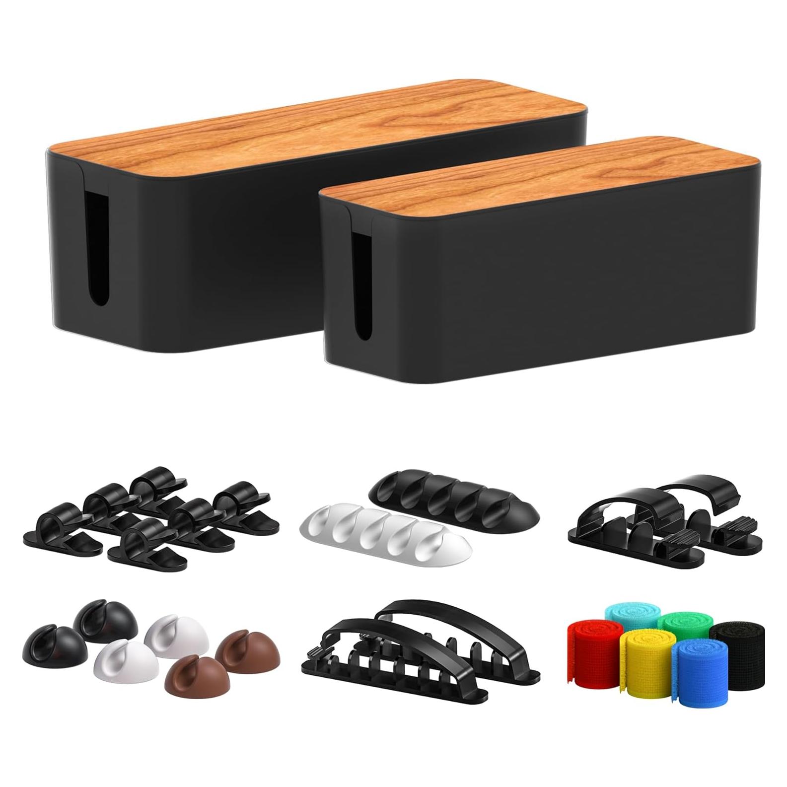 Caja Organizadora de Cables CABLE GARDEN 2 Piezas Negro