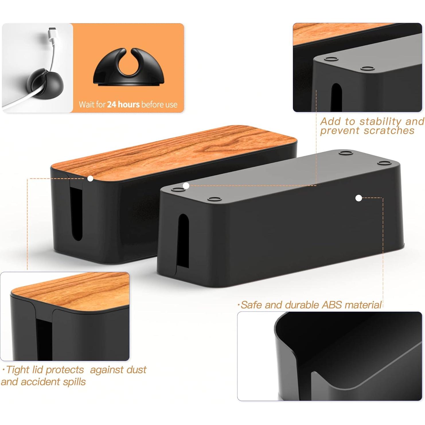 Caja Organizadora de Cables CABLE GARDEN 2 Piezas Negro