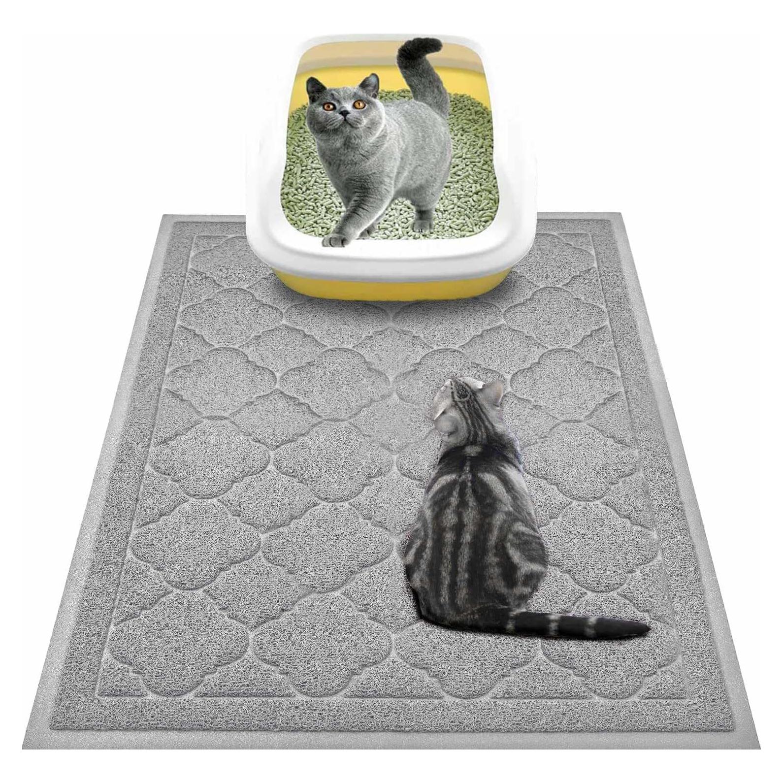 Alfombrilla para Caja de Arena WePet 89x58 cm Gris Cadete