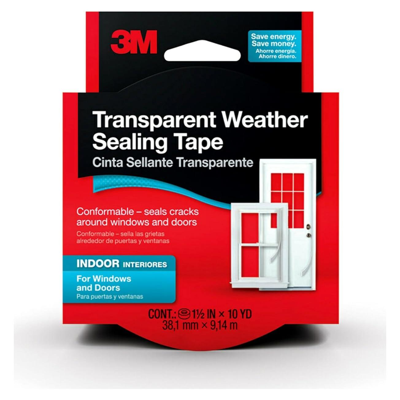 Cinta de Sellado Transparente 3M 9.14 m para Ventanas y Puertas