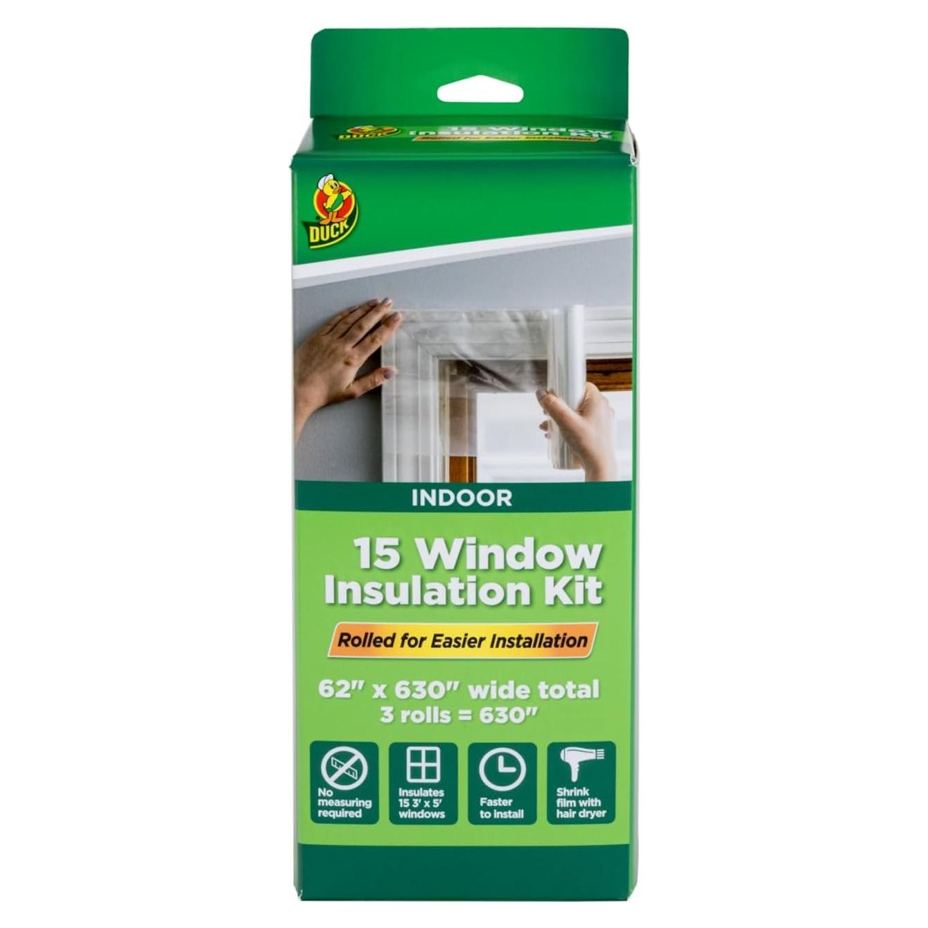 Kit de Aislamiento de Ventanas Duck - 15 Ventanas, Película Retráctil