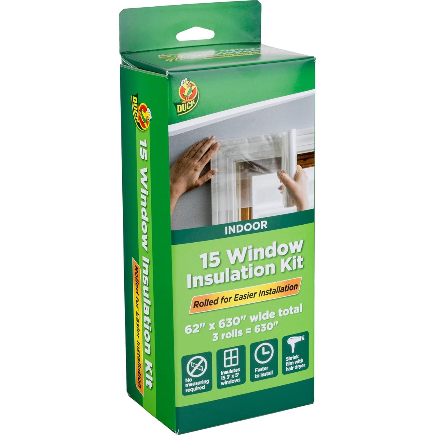 Kit de Aislamiento de Ventanas Duck - 15 Ventanas, Película Retráctil