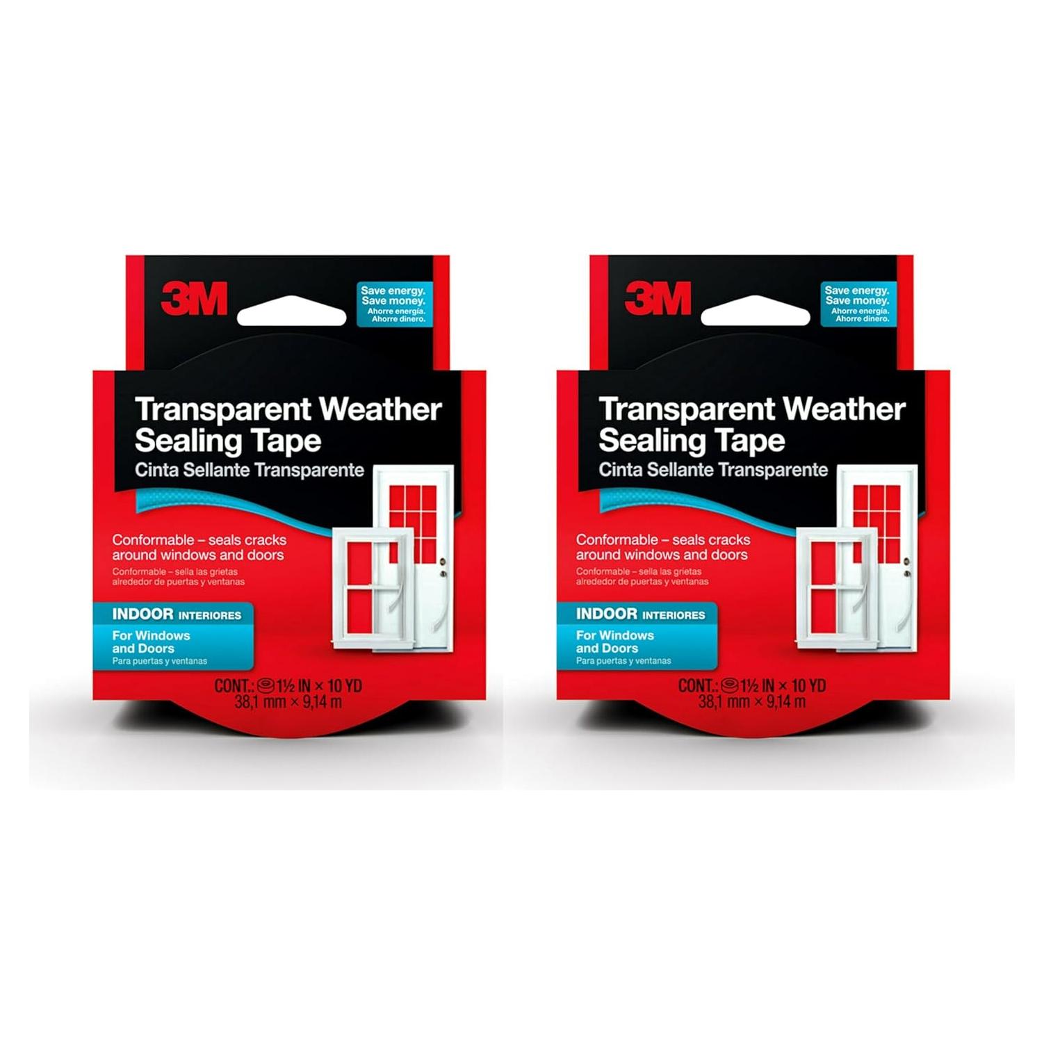 Cinta de Sellado Transparente 3M 3.81 cm x 9.14 m - 2 Paquetes
