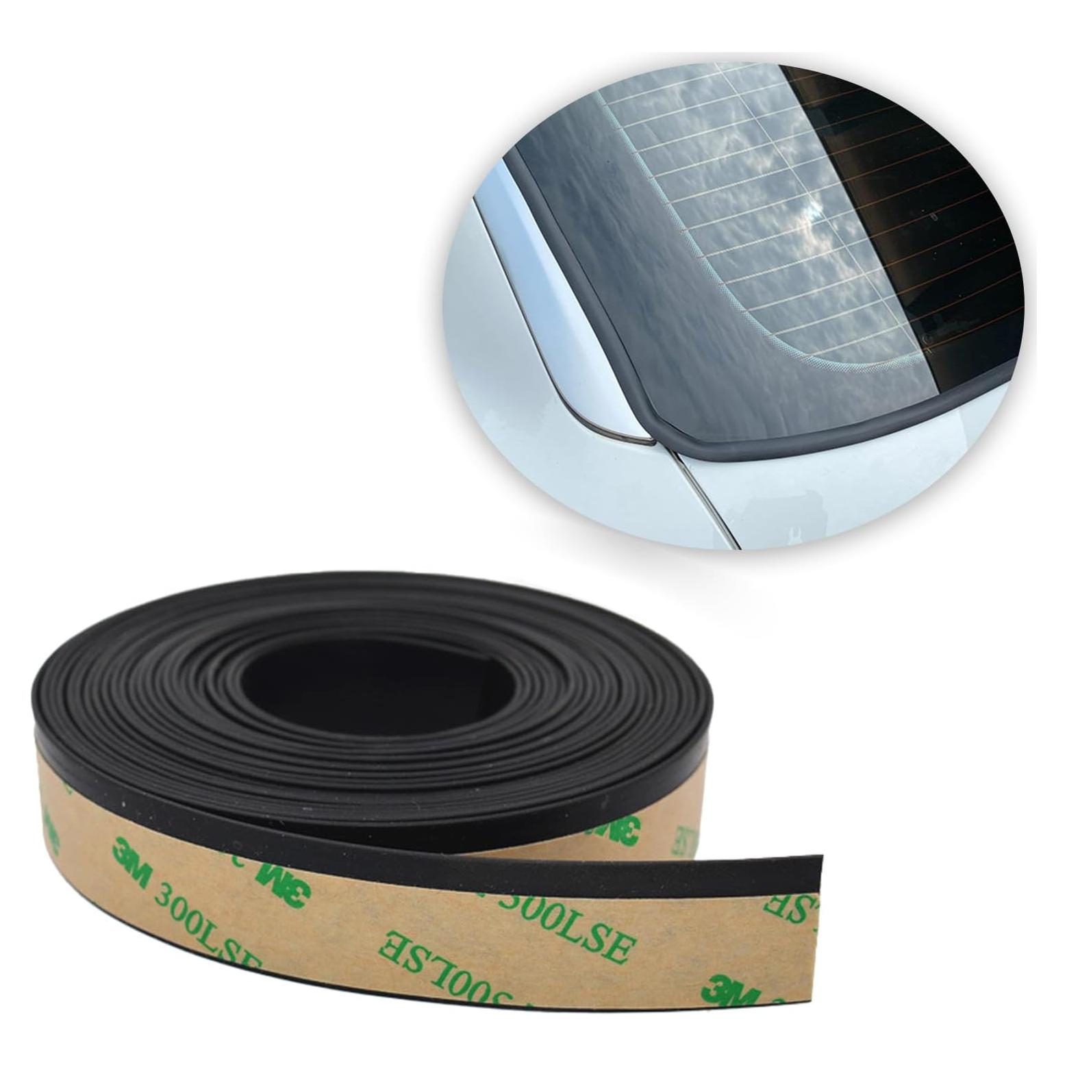 Tira de Sello de Goma Smeyta 3M para Parabrisas Coche Negro