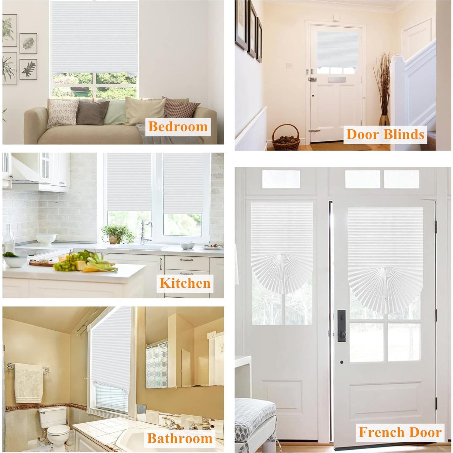 Persianas Plisadas Autoadhesivas Maritown 61x150 cm Blanco