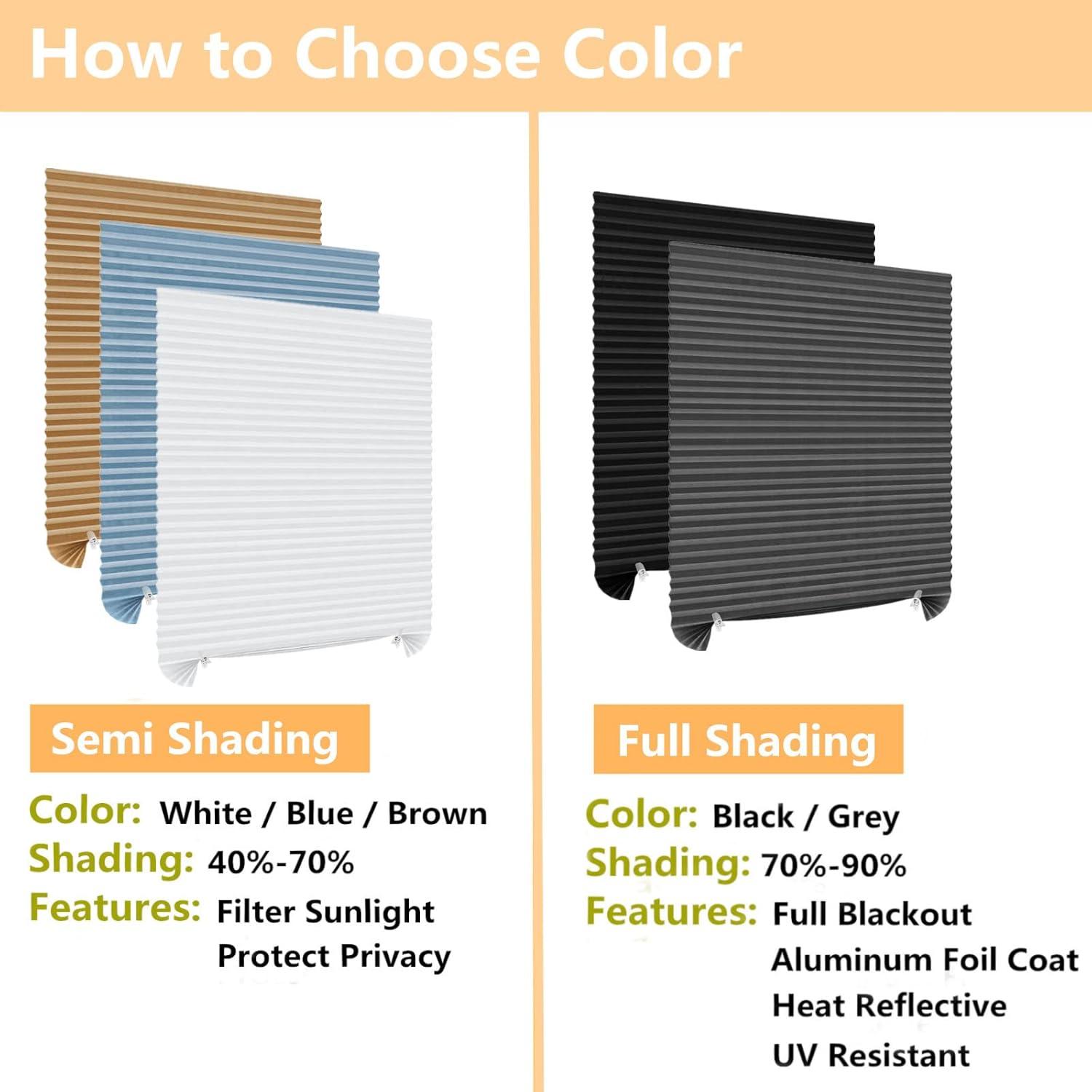 Persianas Plisadas Autoadhesivas Maritown 61x150 cm Blanco