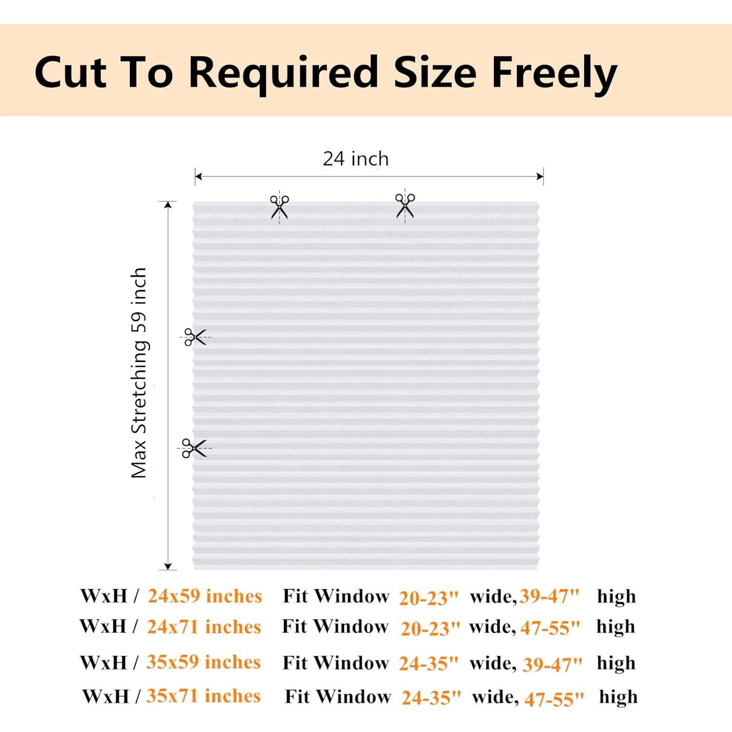 Persianas Plisadas Autoadhesivas Maritown 61x150 cm Blanco